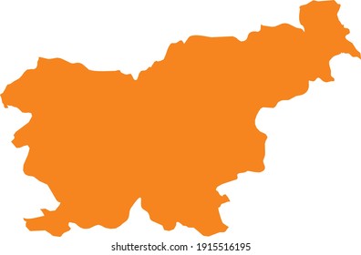 ilustración vectorial del mapa naranja de Eslovenia