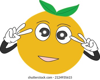 vector illustration of orange mascot or par character