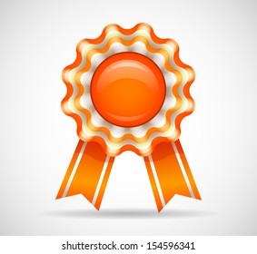 Vector illustration of Orange medal