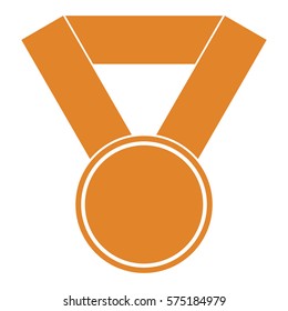 Vector Illustration of Orange Medal Icon
