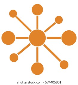 Ilustración vectorial del icono de la molécula naranja
