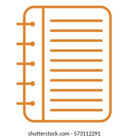 Vector Illustration of Orange Notebook Icon

