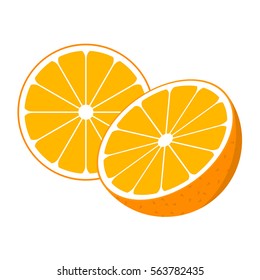 Vector illustration of orange on white background