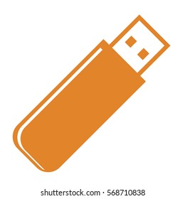 Vektorgrafik des Orange Pen Drive Icon
