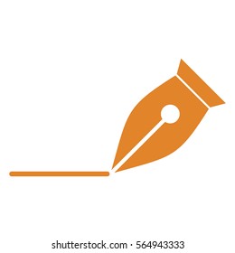Vector Illustration with Orange Pen Nip Icon
