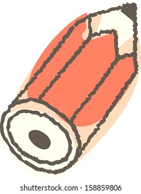 Vector illustration of an orange pencil