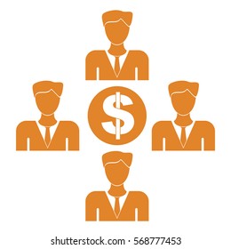 Vector Illustration of Orange Person with Dollar Icon
