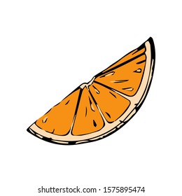 Vector illustration of orange piece isolated on white background