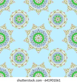 Vector illustration. Orange and pink damask paisley wallpaper. Seamless background, grunge style.
