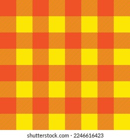 Vector illustration of a orange plaid pattern interspersed with a yellow background with a nice pattern for the background.
