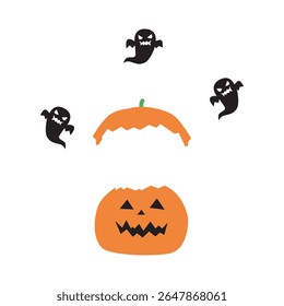 vector illustration of a orange pumpkin