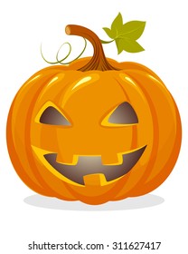 Vector illustration of a orange pumpkin head
