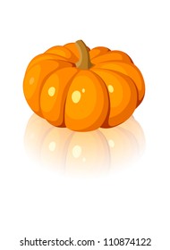 Vector illustration of orange pumpkin isolated on a white background.