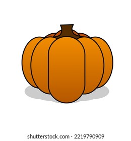 Vector illustration of orange pumpkin on white background