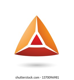 Vector Illustration of Orange and Red 3d Pyramidical Shape isolated on a white background