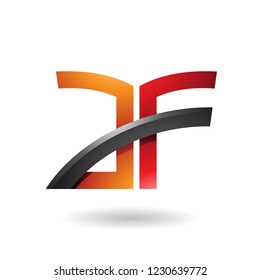 Vector Illustration of Orange and Red Dual Letter Icon of A and F isolated on a White Background
