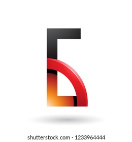 Vector Illustration of Orange and Red Letter G with a Glossy Quarter Circle isolated on a White Background