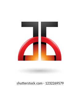 Vector Illustration of Orange and Red Letters A and G with a Glossy Half Circle isolated on a White Background