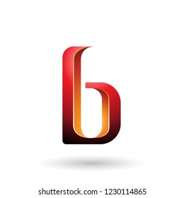 Vektorgrafik des orangen und roten schattigen Buchstabens B einzeln auf weißem Hintergrund