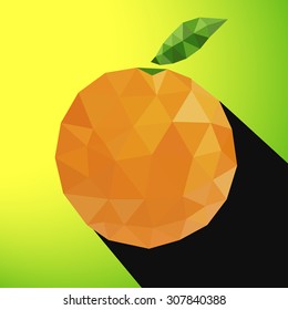 Vector illustration of an orange rendered in a geometric style