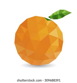 Vector illustration of an orange rendered in a geometric style