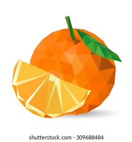 Vector illustration of an orange rendered in a geometric style