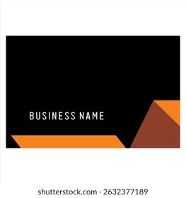Vector illustration of orange ribbon shape, business card design.