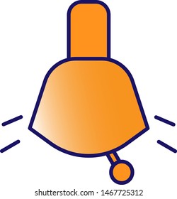 Vector illustration of orange ringing bell