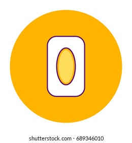 vector illustration orange round icon, eraser, line art
