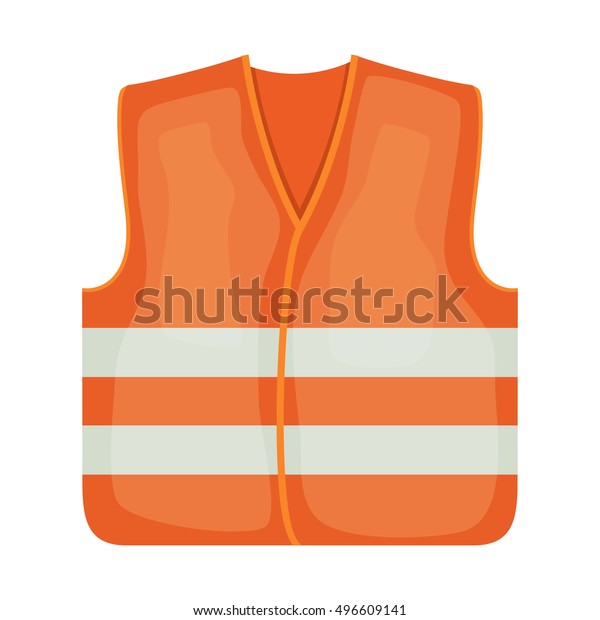 Vector Illustration Orange Safety Vest Road Stock Vector (Royalty Free ...