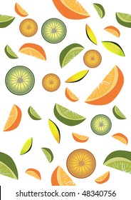 Ilustración vectorial de segmentos anaranjados sobre fondo blanco