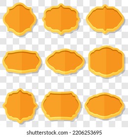 Vector illustration orange shield design template.