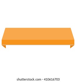 Vector illustration orange shop,store window awning. Awning, canopy icon