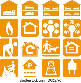 Vector illustration of orange sign