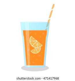 Vector illustration of an orange smoothie with carrot and orange taste. Wellness and healthy lifestyle.