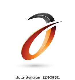 Vektorgrafik von Orange-Spiky und Glossy Letter A einzeln auf weißem Hintergrund