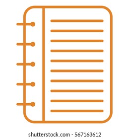Vector Illustration of Orange Spiral Note Book Icon
