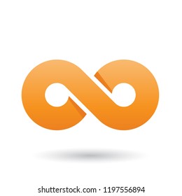 Vector Illustration of Orange Thick Infinity Symbol isolated on a White Background