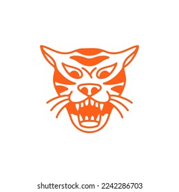 vector illustration of orange tiger head