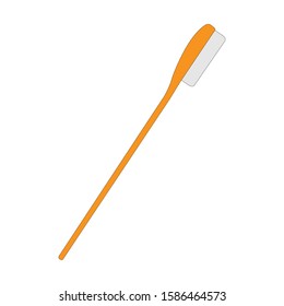 vector illustration of orange tooth brush