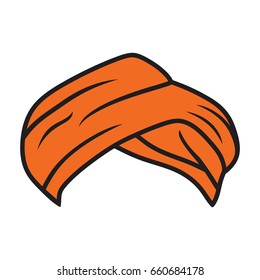 Vector illustration orange turban headdress