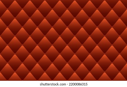 Vector illustration orange upholstery leather background  Seamless quilted pattern 