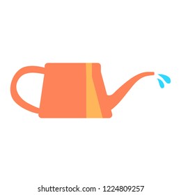 Vector Illustration Orange Watering Can Flat Stock Vector (Royalty Free ...