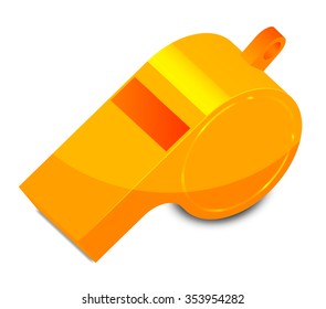 Vector illustration of orange whistle