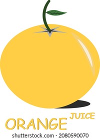 a vector illustration of orange in yellow. suitable for orange juice business. white isolated. copyspace area.