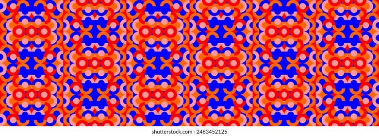 Vektorillustration von orange, blau und pink geometrischen Muster, nahtlose Muster, einfaches Design abstrakte Muster Hintergrund