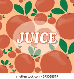 Vector illustration of oranges on colored background