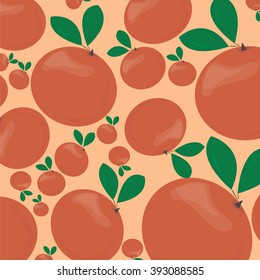 Vector illustration of oranges on colored background