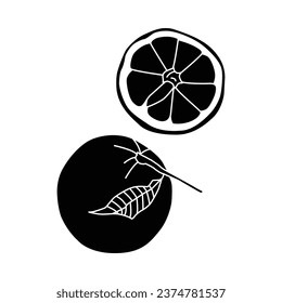 vector illustration Oranges are suitable for juice and are healthy for the body. Solid Vector