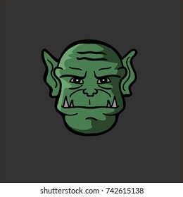 Vector illustration of an orc head